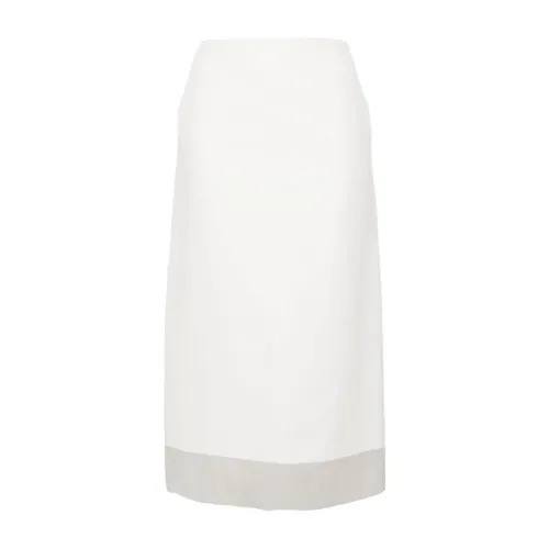 White Silk Blend Pencil Skirt - Sportmax - Modalova