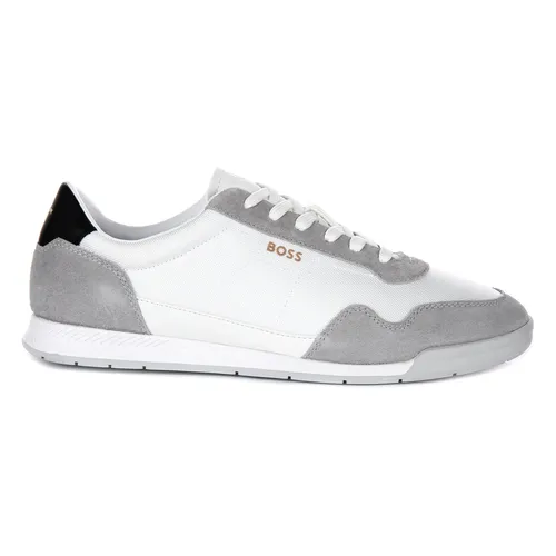 White Grey Titanium Suede Men's Trainers - Hugo - Modalova