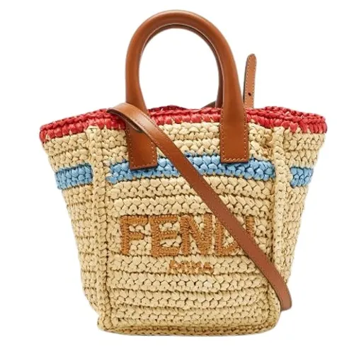 Pre-owned Raffia Tote Bag - Fendi Vintage - Modalova