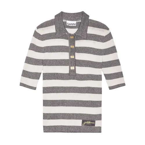 Sparkle Rib Polo Shirt Multicolour - Ganni - Modalova
