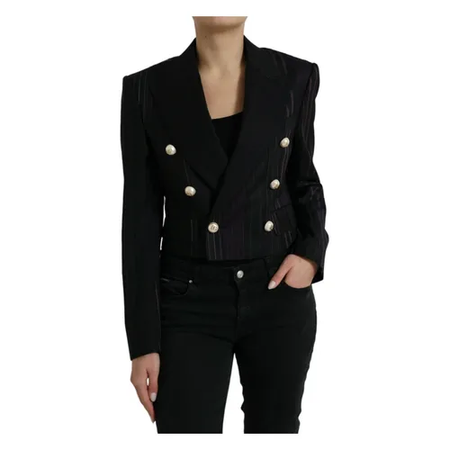 Elegant Striped Double Breasted Wool Blazer - Dolce & Gabbana - Modalova