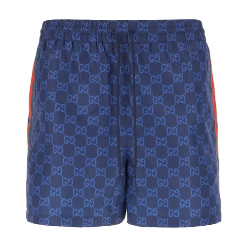 Printed Poplin Tech Swim Shorts - Gucci - Modalova