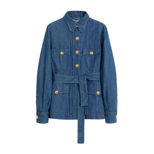 Belted Denim Jacket - Valentino Garavani - Modalova