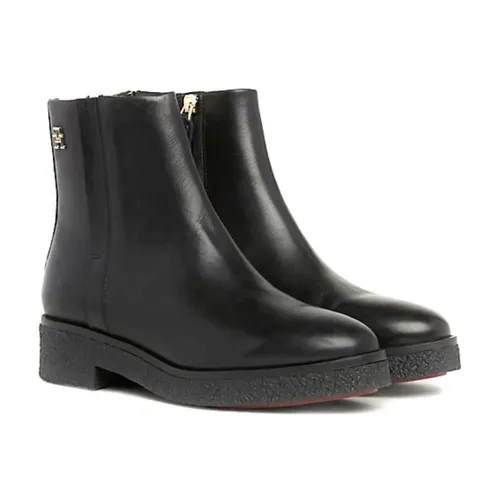 Black Crepe Ankle Boots - Tommy Hilfiger - Modalova