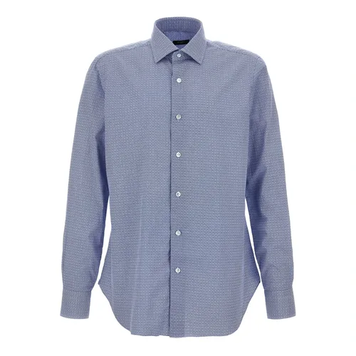 Culto Patterned Cotton Shirt - Barba - Modalova