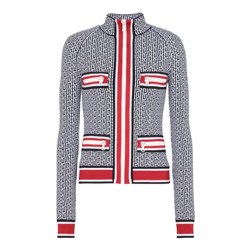 Monogrammed knit jacket - Balmain - Modalova