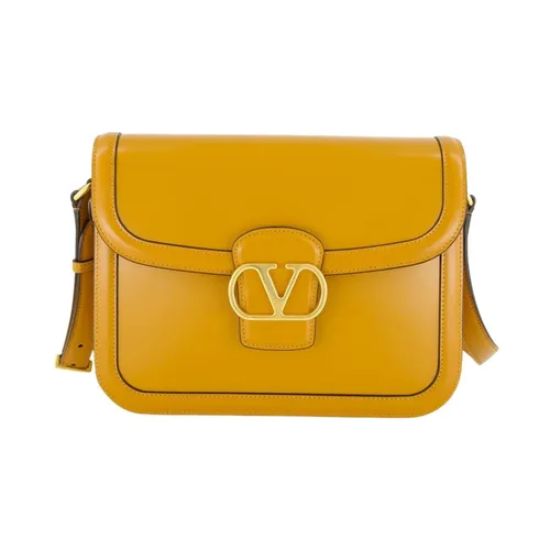 Golden Leather Shoulder Bag - Valentino Garavani - Modalova