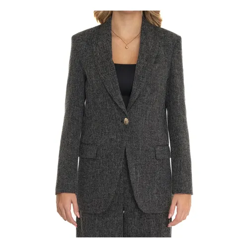 Tweed Jacket with Back Vent and Pockets - Liu Jo - Modalova
