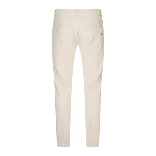 White Cotton Polyester Elastane Trousers - Dondup - Modalova