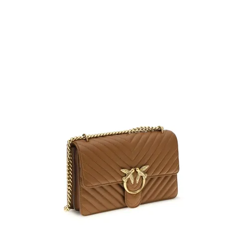 Love One Classic Leather Shoulder Bag - Pinko - Modalova