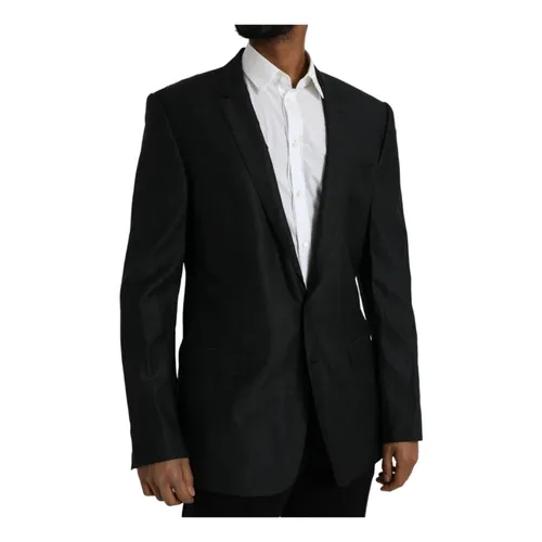 Black Wool Blazer Slim Fit - Dolce & Gabbana - Modalova