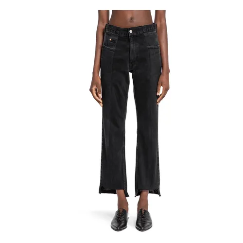 Black Denim Cropped Jeans - E.l.v. Denim - Modalova