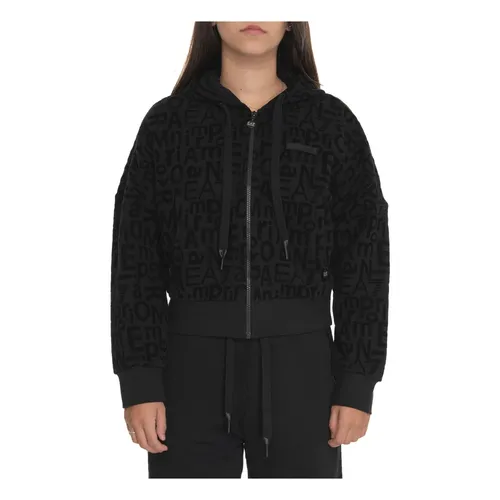 Felpa con cappuccio e zip, logo - Emporio Armani EA7 - Modalova