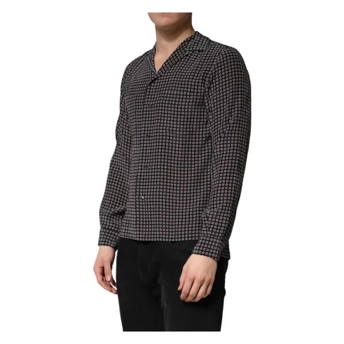 Patterned Silk Button Down Shirt - Dolce & Gabbana - Modalova
