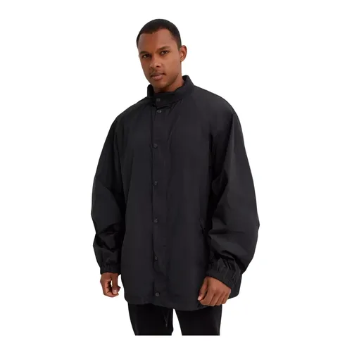 Black Windbreaker with Logo Stamp - Balenciaga - Modalova