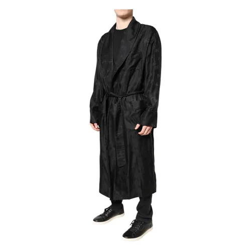 Black Silk DG Logo Men Wrap Jacket - Dolce & Gabbana - Modalova