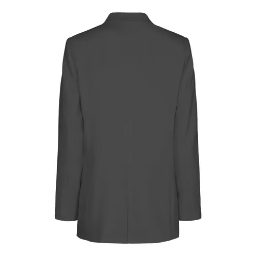 Grey Melange Blazer with Flap Pockets - Copenhagen Muse - Modalova