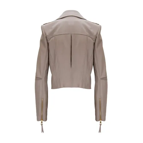 Leather Jacket - Elisabetta Franchi - Modalova