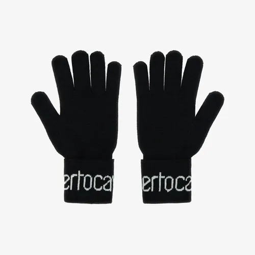 Wool Blend Gloves with Logo - Roberto Cavalli - Modalova