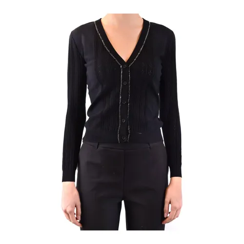 Black V-Neck Cardigan Long Sleeve - Boutique Moschino - Modalova
