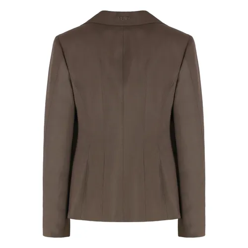 Mohair Wool Blend Blazer Lapel Collar - Fendi - Modalova