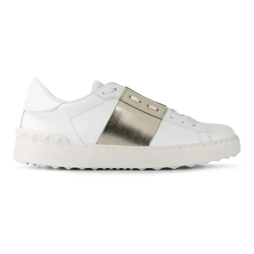 Open Sneaker With Metallic Stripe - Valentino Garavani - Modalova