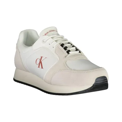 White Casual Leather Sneakers - Calvin Klein - Modalova