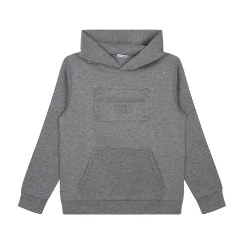 Grey Logo Print Hoodie - Dolce & Gabbana - Modalova
