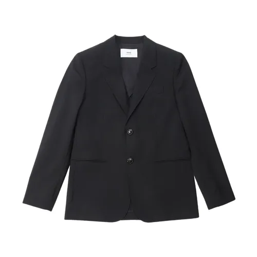 Black Wool Viscos Jacket - Ami Paris - Modalova