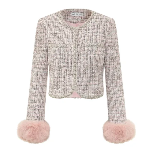 Bouclé Fur Cuff Jacket - Self Portrait - Modalova