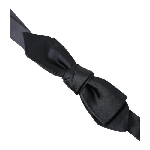 Dark Blue Silk Bow Tie - Dolce & Gabbana - Modalova