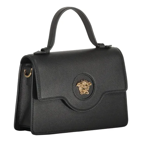 Mini Leather Bag with Push-Lock Closure - Versace - Modalova