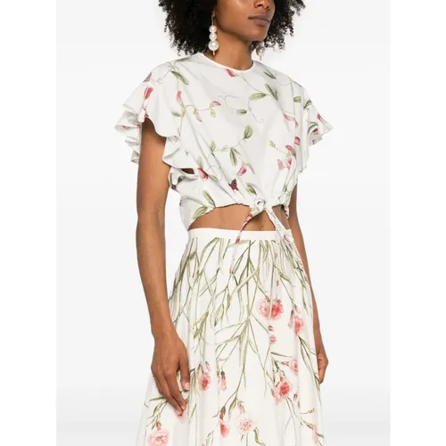 Printed Blouse with Drawstring - Giambattista Valli - Modalova