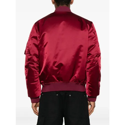 Red Baseball Collar Zip Coat - Gucci - Modalova