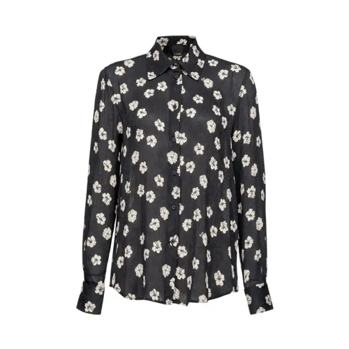 Patterned Jacquard Long-Sleeve Shirt - Pinko - Modalova