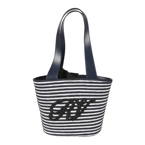 Blue Straw Panier Small Bag - Roger Vivier - Modalova