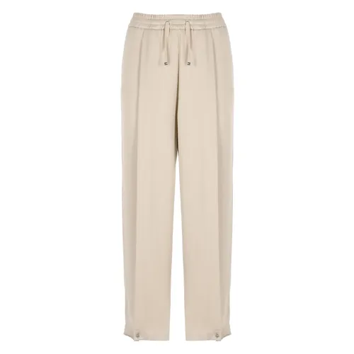 Beige Satin Trousers with Drawstrings - Herno - Modalova