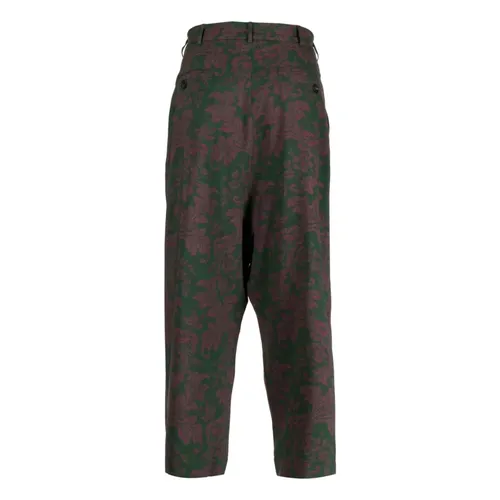 Floral Print Wool Blend Trousers - Pierre-Louis Mascia - Modalova