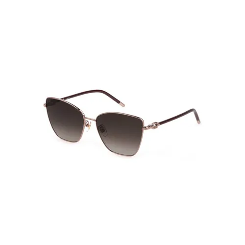 Gafas de Sol Cuadradas de Metal con Lente Marrón - Furla - Modalova