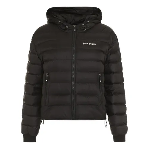 Hooded Full-zip Down Jacket - Palm Angels - Modalova