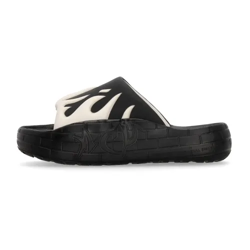 Flame Shape Slide Slippers White/Black - Acupuncture - Modalova