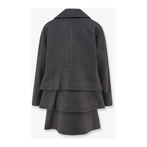 Grey Wool Cashmere Double-Breasted Coat - Max Mara - Modalova