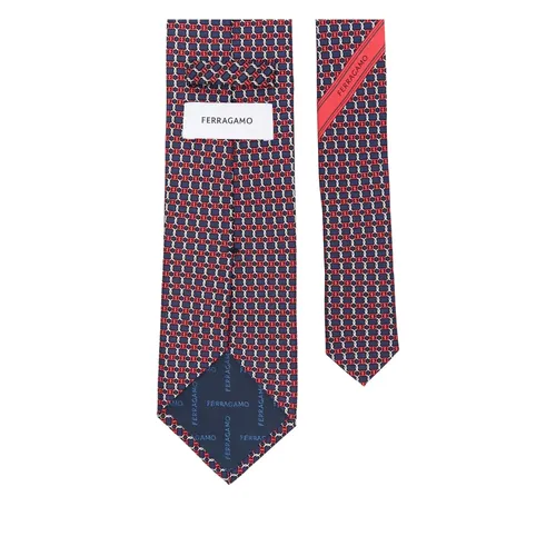 Geometric Chain Pattern Pointed Tip Tie - Ferragamo - Modalova