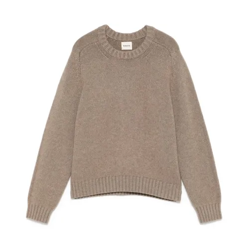 Beige Ribbed Crew Neck Sweater - Khaite - Modalova