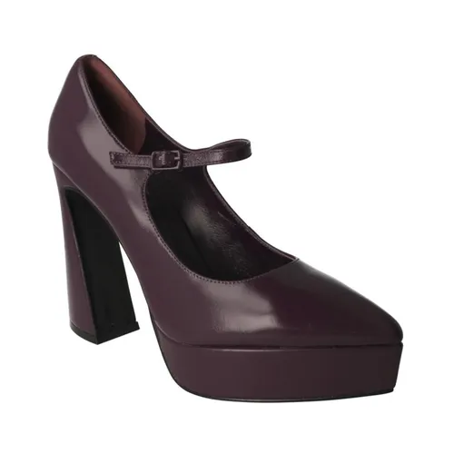 Violet Leather Womens Shoe with Adjustable Ankle Strap - Jeannot - Modalova