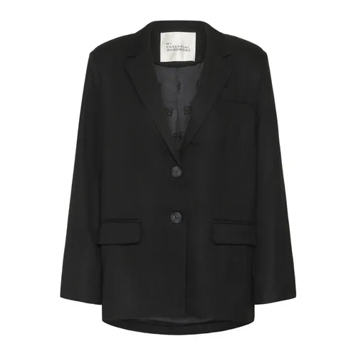 Black Blazer Jacket with V-Neck - My Essential Wardrobe - Modalova