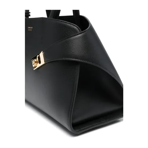 Black Grained Leather Tote Bag - Ferragamo - Modalova