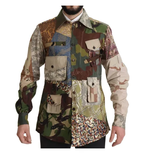Patchwork Camouflage Casual Shirt - Dolce & Gabbana - Modalova