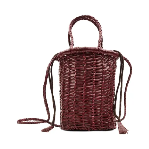 Red Jali Weave Mini Bucket Bag - Dragon Diffusion - Modalova
