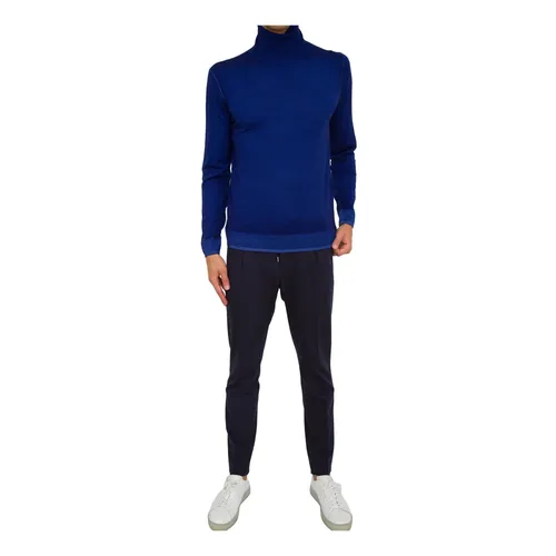 Blue Wool Turtleneck Sweater - Paolo Pecora - Modalova